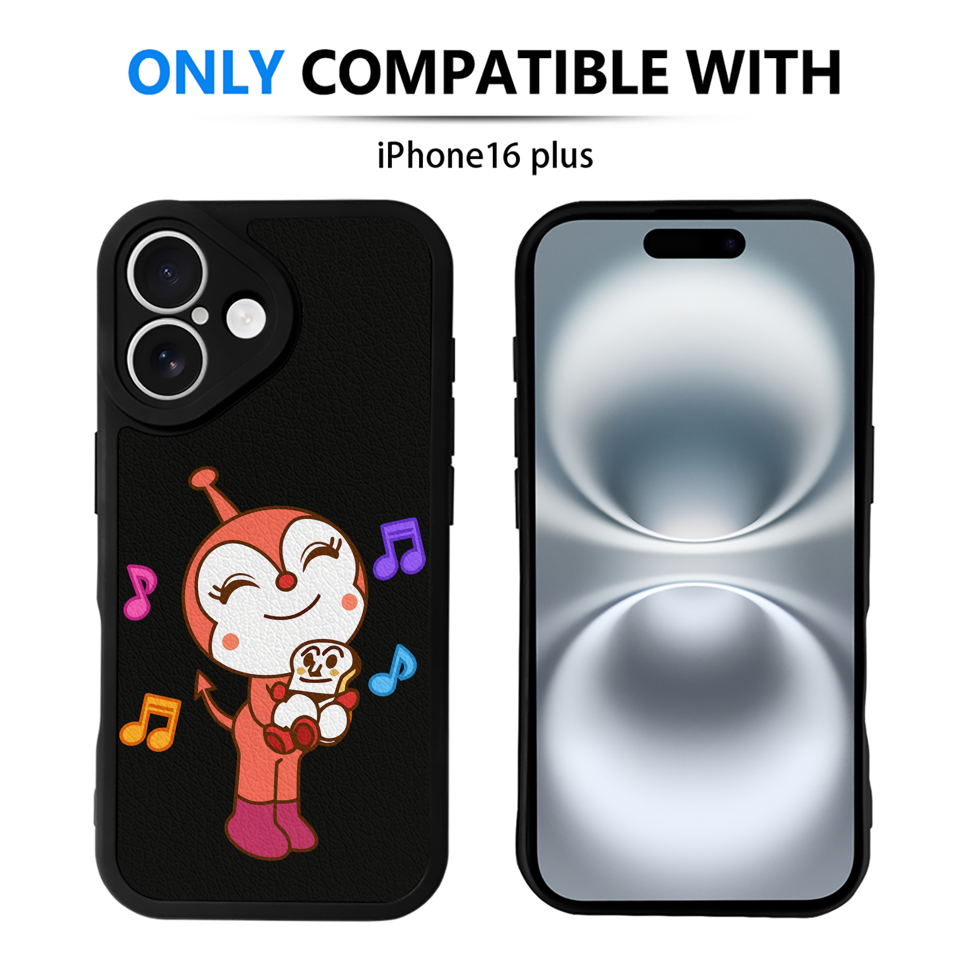 （画像用） アンパンマン Anpanman 【iPhone 16シリーズ対応】シリコンスマホケース（レザー調） 材質：シリコン